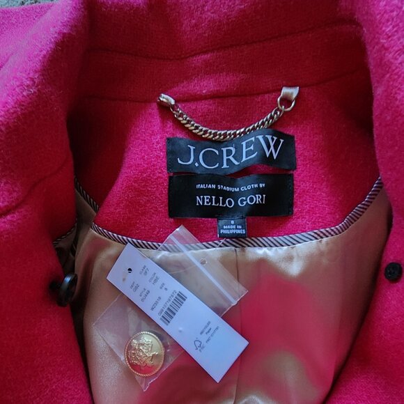 NWT J. Crew Italian Stadium Cloth Nello Gori Wool double breasted coat Sz 8 - Picture 11 of 16